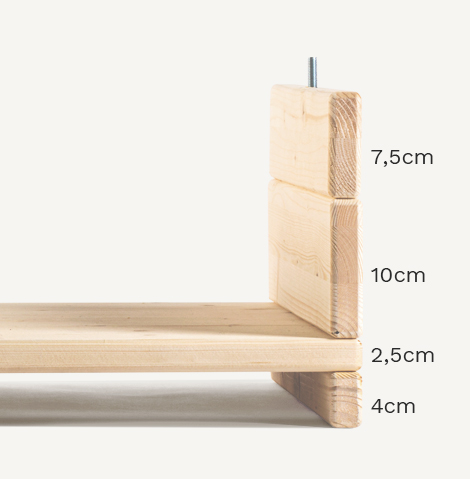 Composizioni di arredo in legno resistente | Kompo Kube